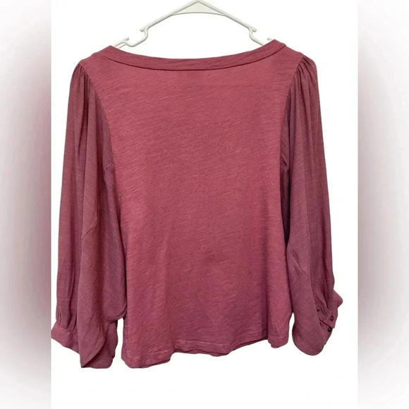 Akemi + Kin Anthropologie Berry Pink Square Neck T-shirt Blouse Top - Picture 3 of 7